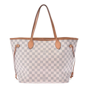 Louis Vuitton Azur White Neverfull Damier Canvas Tote Bag